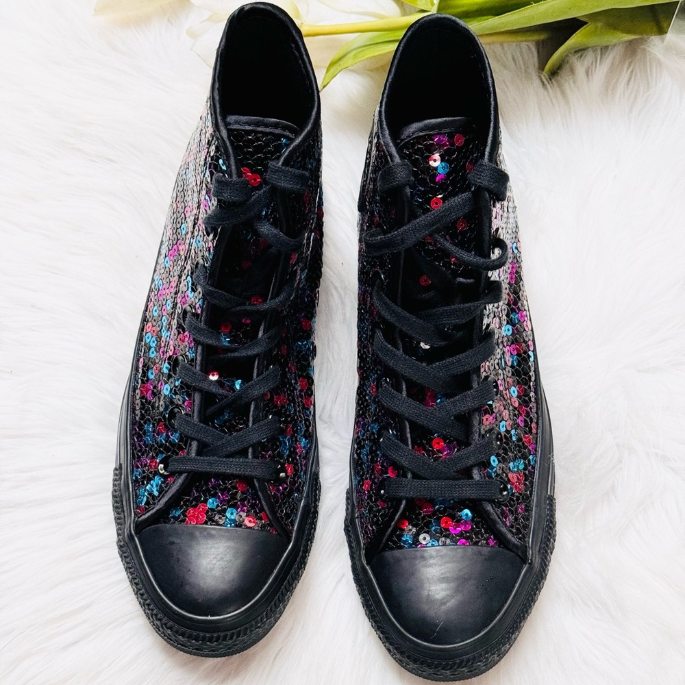 Converse High Top Sequin Sneakers - Picture 3 of 7